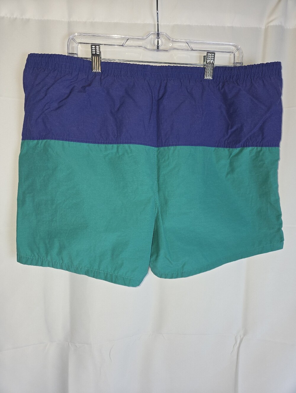 Men’s Two-Tone Teal and Purple Swim Trunks
